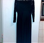  Μαύρο φόρεμα αμπιγέ με δαντέλα