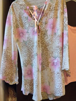 Mat floral tunic set 80cm with pink top