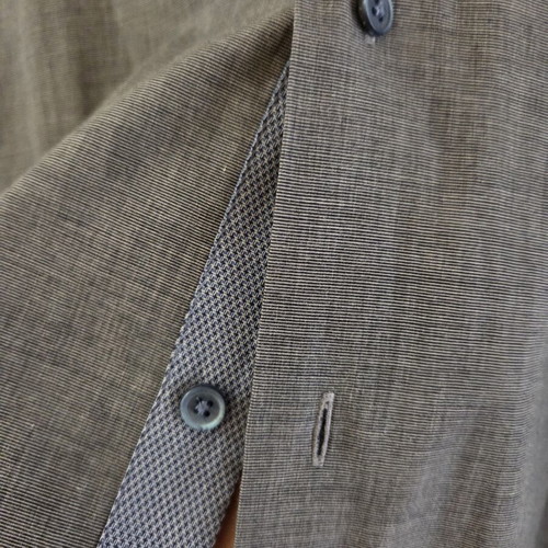 Makis Tselios men's grey dress shirt, L, double collar