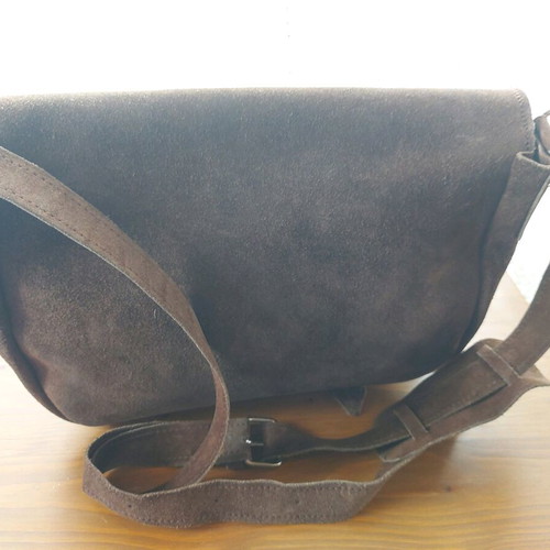Messenger bag crossbody used 100% leather castor brown