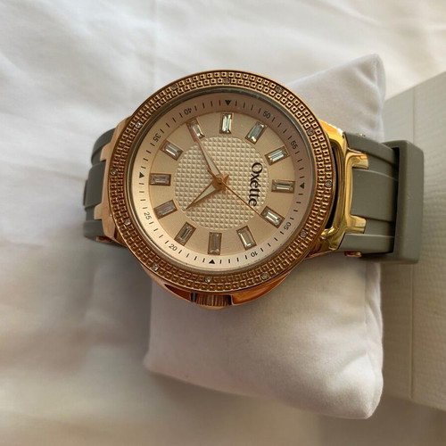 Oxette women's watch new in green and gold with crystals