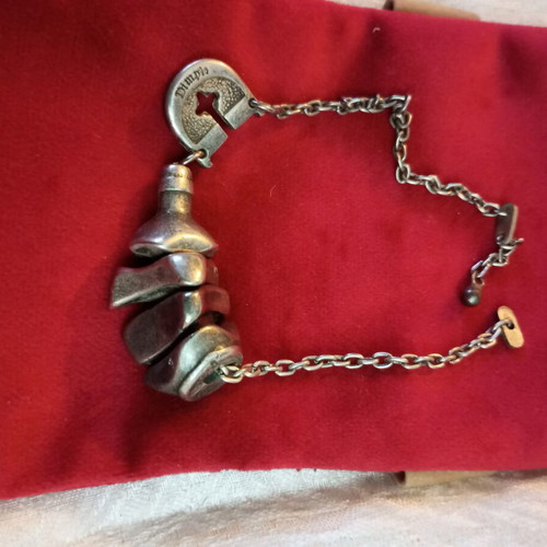 Dimple silver keychain chain