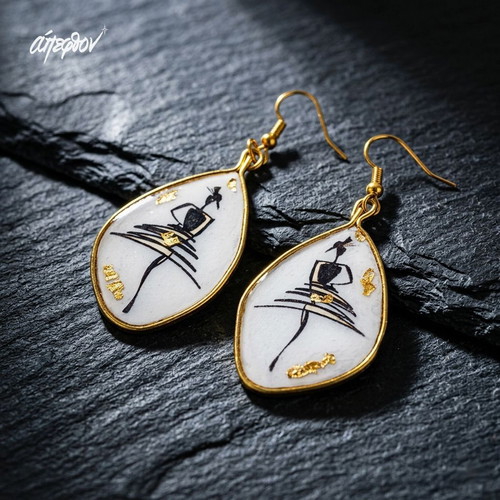 EnVogue V Earrings new with abstract fashion design 7x2.8cm hypoallergenic