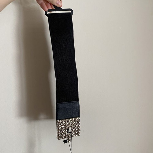 Toi & Moi Black Elastic Waist Belt New with Statement Buckle