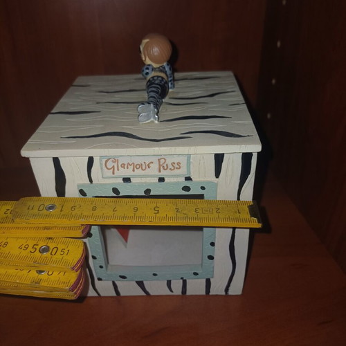 Vintage wooden decorative box with photo frames, Glamour Puss
