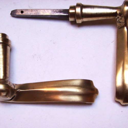 French door handle used, brass 19th century