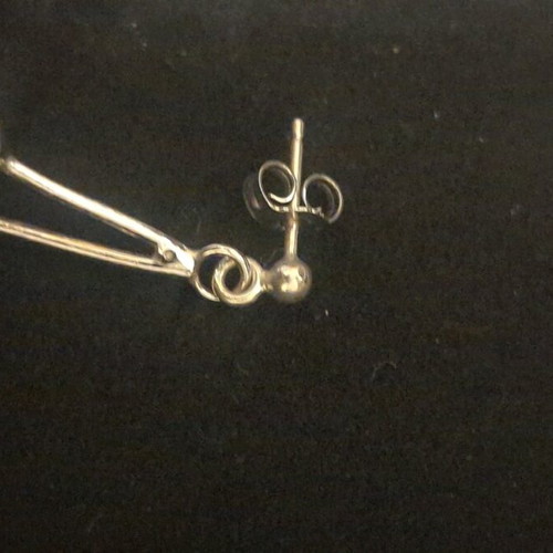 Silver earrings new with two cherries design