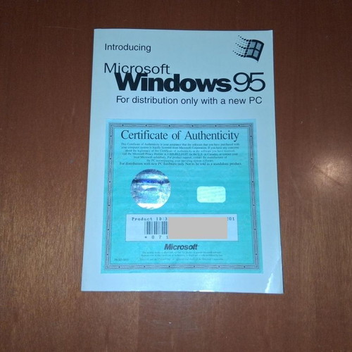 Microsoft Windows 95 Operating System like new, without CD