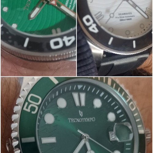Tecnotempo automatic watches like new, set of three, white and green