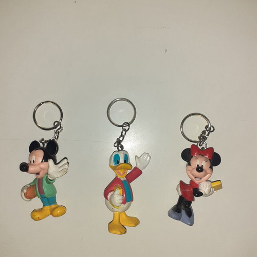 Mickey Mouse, Donald, Minnie Mouse keychains, set of three