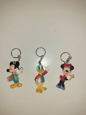 Mickey Mouse, Donald, Minnie Mouse keychains, set of three
