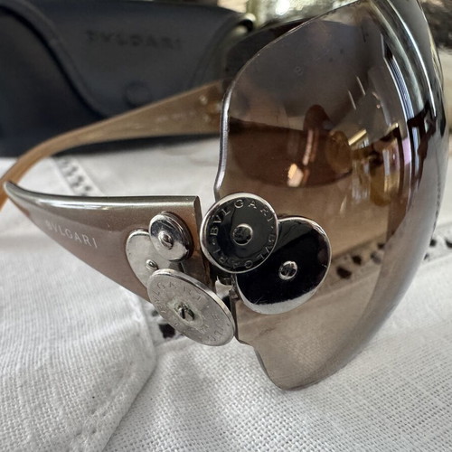 Bulgari 6009 shield sunglasses, brown gradient