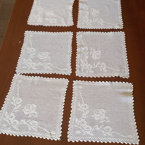 Hand-embroidered display napkins, set of 5, 25x25 cm