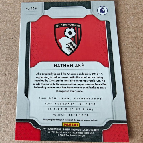 Nathan Ake Bournemouth 2019-20 Panini Prizm Premier League Prizm No.139 like new