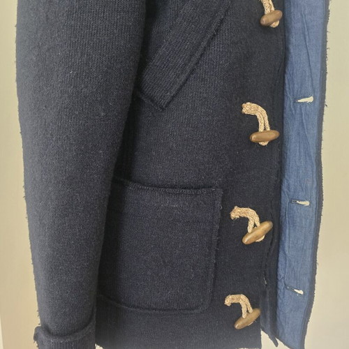Montgomery coat used, 52% wool, blue, size M