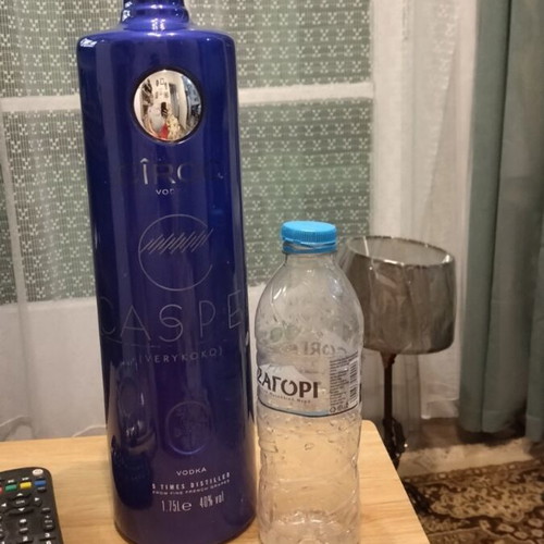 Decorative bottle with lights, height 42 cm