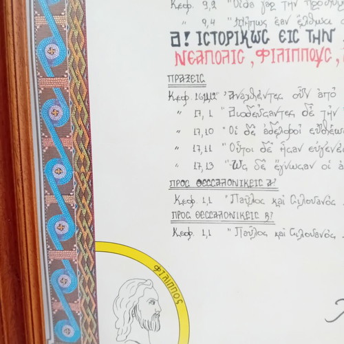 Framed Holy Scripture Passages Table like new, 57x86 cm