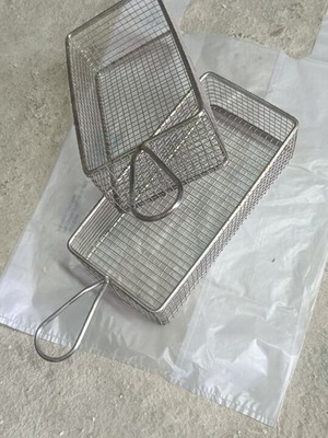 Inox serving baskets for fries, set of 12, professional