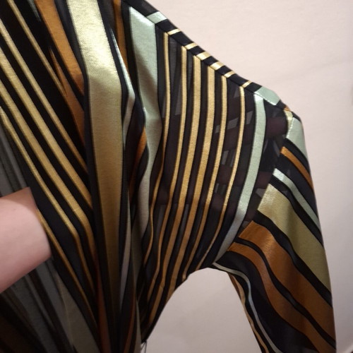 Uterque kimono and belt new, semi-transparent striped, earthy colors
