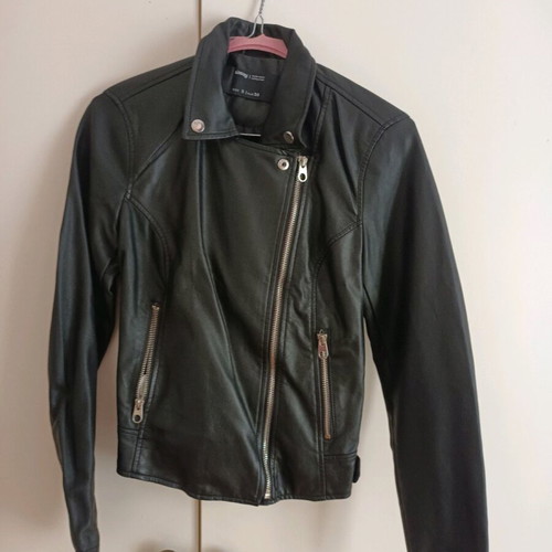 Biker jacket Sinsay new, black, faux leather, size S