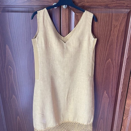 Linen dress like new, mustard color, size S