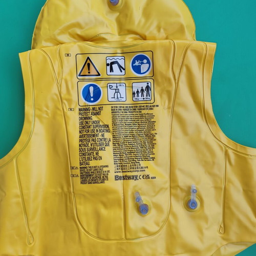 Children's swim learning vest used, yellow, 19-30 kg
