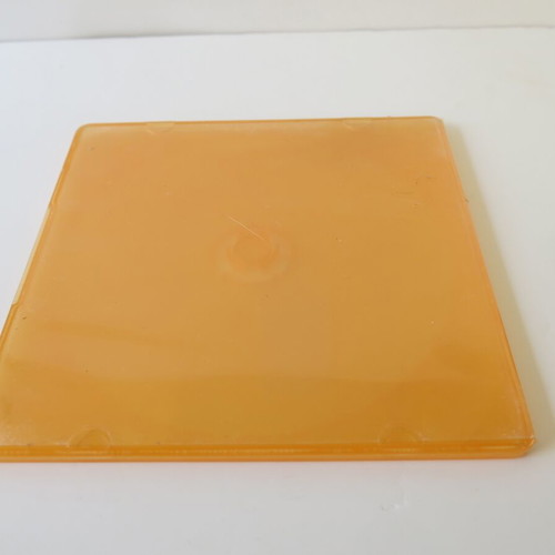 CD/DVD slim case orange like new, one-piece clamshell