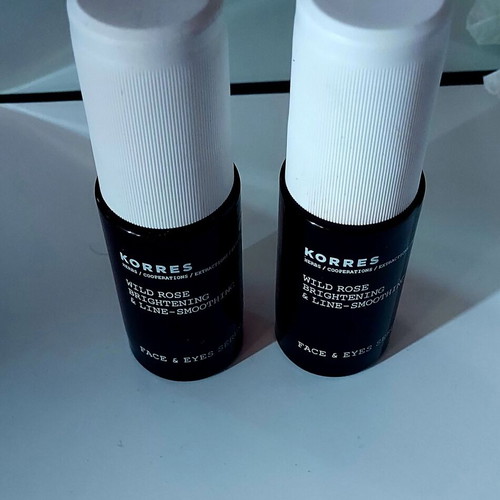 Korres Wild Rose Serum for Face and Eyes, new and slightly used, 2x30ml