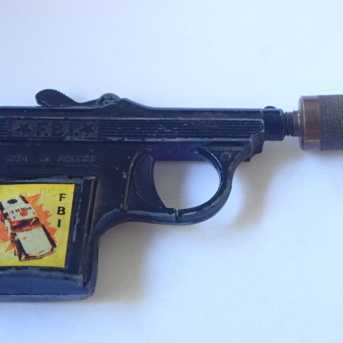 Pilaz F.B.I. Toy Gun used, Greek made 1970s collectible