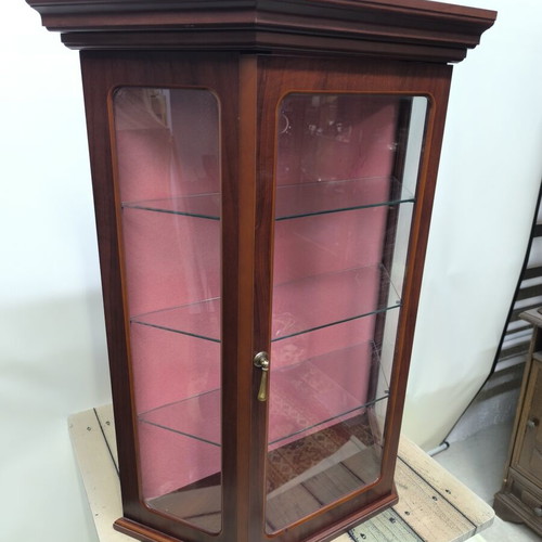 Vintage wall display cabinet with glass door and shelves like new