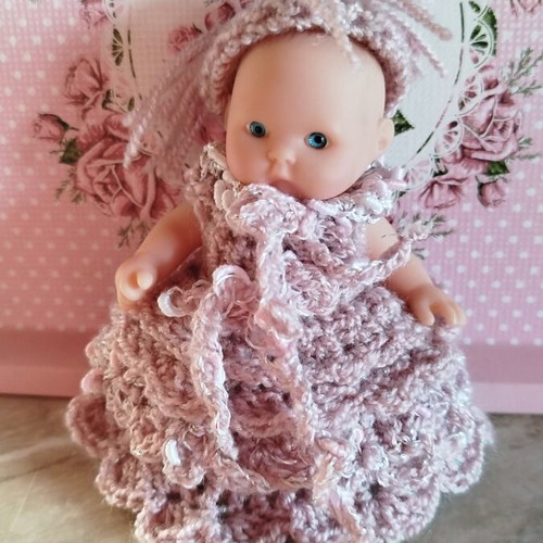 Doll with Handmade Dress and Hat New