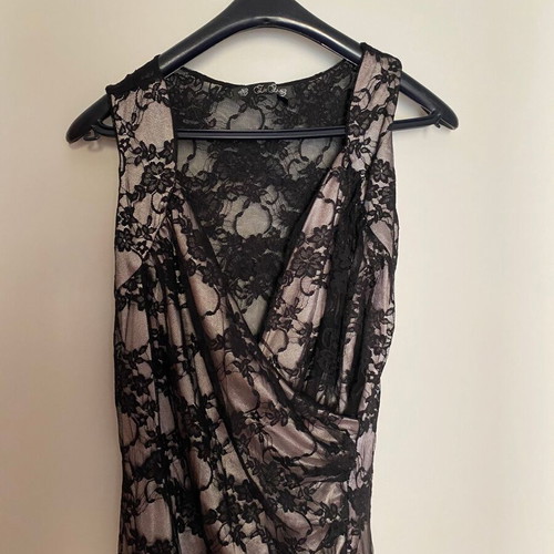 Black evening dress with lace like new, size Medium