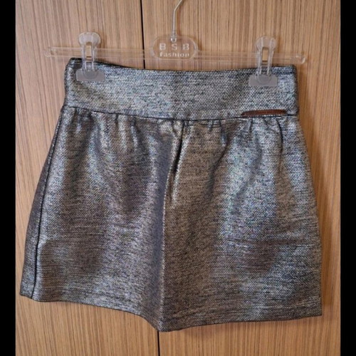 BSB skirt silver with embossed fabric like new, XS