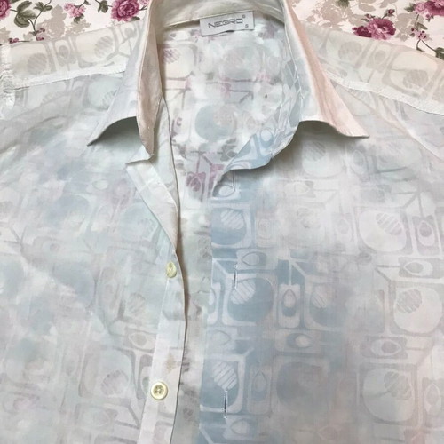 Women's shirt used, size small, transparent fabric, white