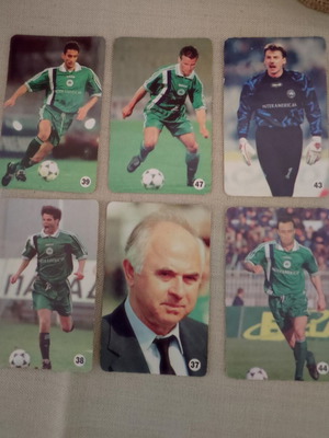 Panathinaikos Rainbow Football Cards used, set of 6 from 98/99
