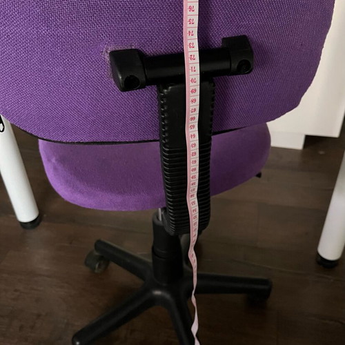 Children's office chair used, purple color with height adjustment