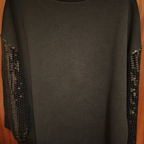 Anel women's black blouse like new with sequin sleeves size L