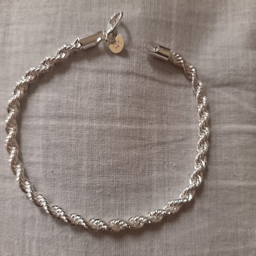 Silver bracelet 925 marked, silver plated, 20cm, new