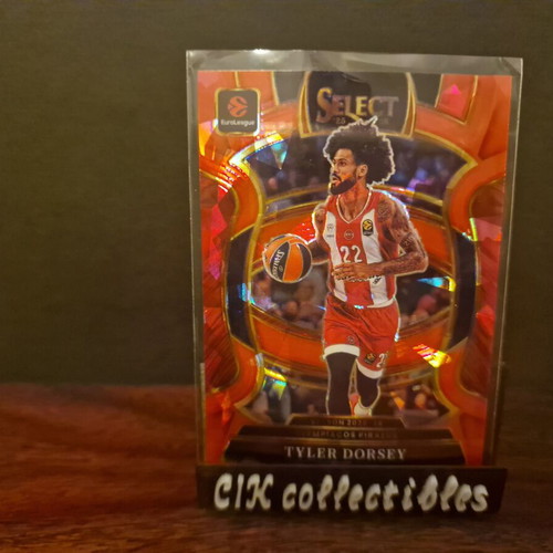Panini Euroleague Select Olympiacos Tyler Dorsey Red Cracked Ice Concourse Card new
