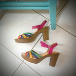 Luxdive women's leather sandals like new, colorful, sizes 37-38