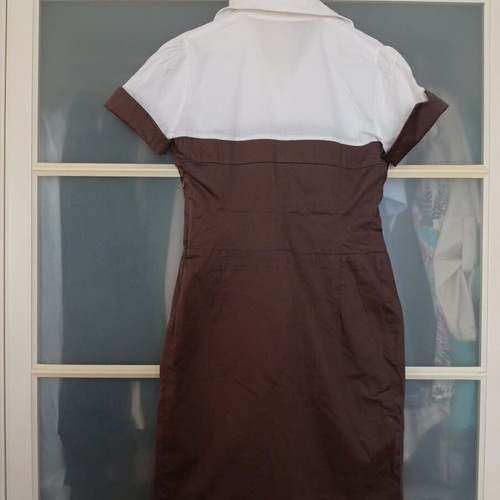 Giovanni dress in white and brown, like new, size L