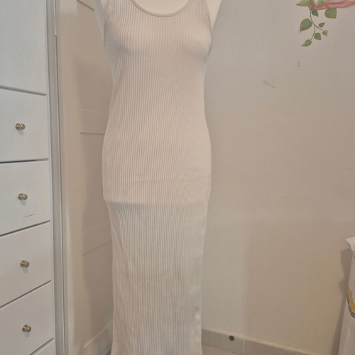 H&M ribbed midi dress beige, like new, size M