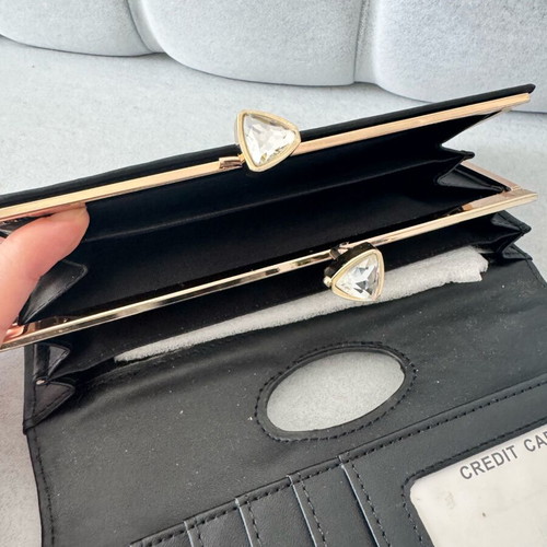 Black patent leather clutch wallet like new