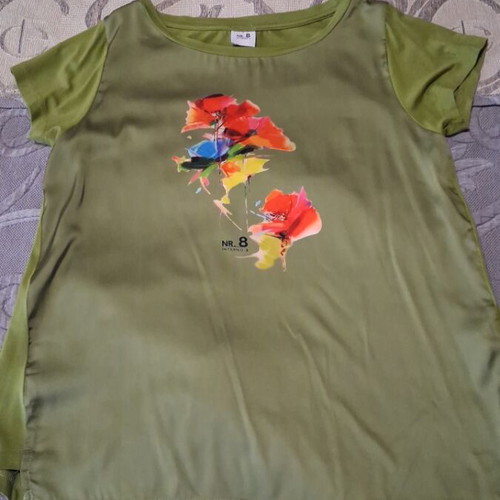 Italian blouse Interno 3 with silk used, pistachio color