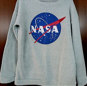 Φούτερ μπλούζα γκρι χρώμα NASA