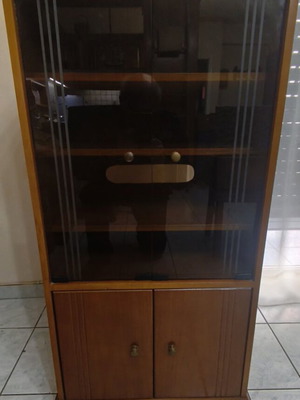 Wooden sound system cabinet like new with 3 shelves and CD slots