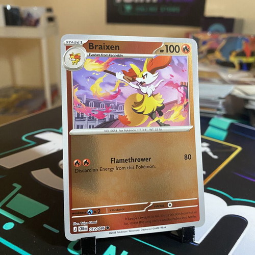 Braixen Pokémon card like new