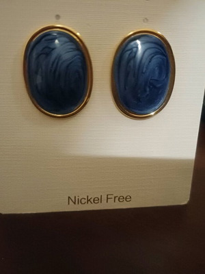 Earrings new blue-gold