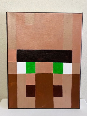 Χειροποίητος πίνακας Minecraft Villager καινούργιος