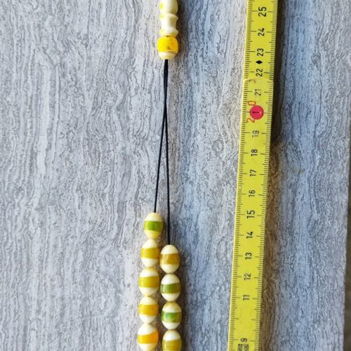 Komboloi made of camel bone with resin inlays used